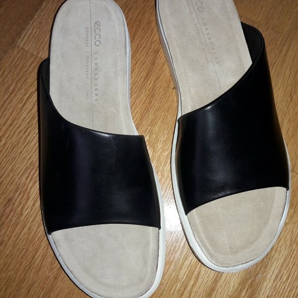 ECCO Womens Corksphere Black Slide Sandals 9 US, EU 40 NEW without box - Picture 5 of 5
